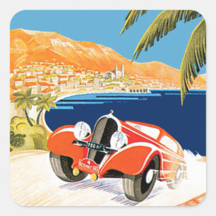 Automobil-Rallye Monte Carlo Quadratischer Aufkleber