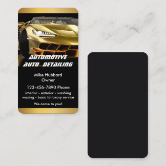 Automobil-Waschanlage Auto-Detailing Goldstreifen Visitenkarte