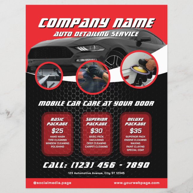 Automobildetailing-Flugblatt Flyer (Vorne)