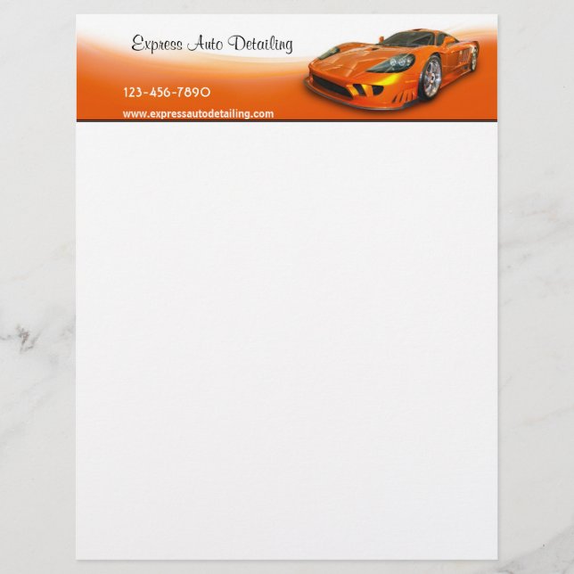 Automobildetailist Briefbogen (Vorderseite)
