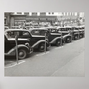 Automobile in Omaha, 1938. Vintage-Foto Poster
