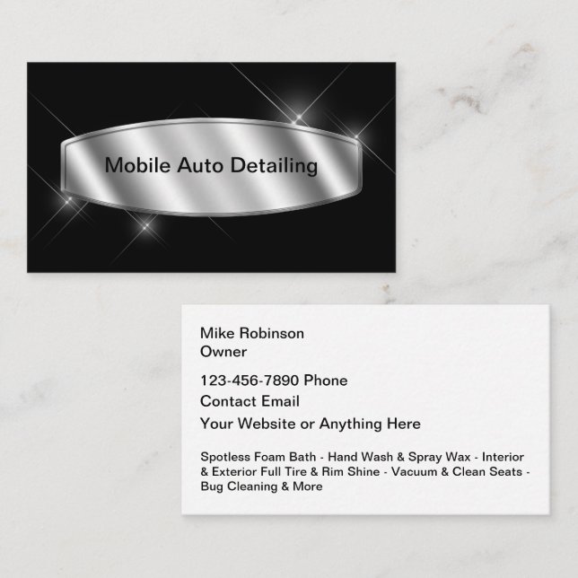 Automobile Mobile Detailing Cool  Visitenkarte (Vorne/Hinten)