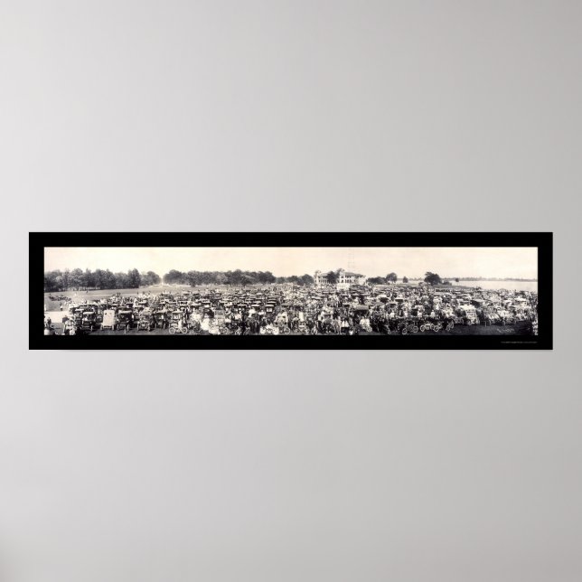 Automobile Panorama Foto 1909 Poster (Vorne)