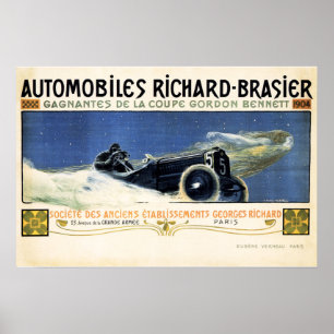 AUTOMOBILE RICHARD BRASIER Werbung Oldtimer Poster