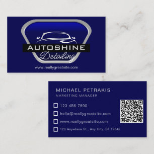 Automobile Waschanlage & Auto-Detailing Modern Bla Visitenkarte