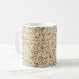 Automobilkarte Massachusetts Vintage-Geographie Au Kaffeetasse