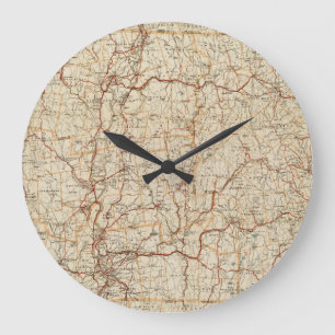 Automobilkarte Massachusetts Vintages geografische Große Wanduhr