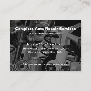 Automobilreparaturdienste Autoersatzteile Thema Visitenkarte