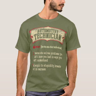 Automobiltechniker-Wörterbuch-Begriff Sarcastic T-Shirt