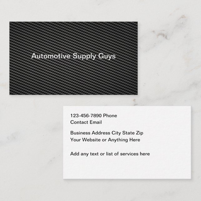 Automotive Carbon Fiber Look Business Cards Visitenkarte (Vorne/Hinten)