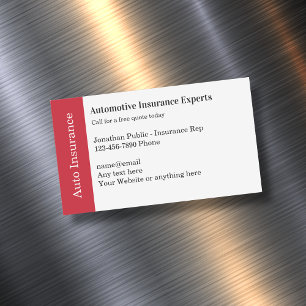 Automotive Insurance Rep Magnetic Business Cards Magnetische Visitenkarte