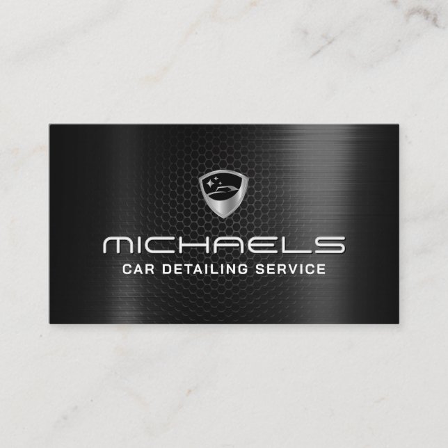Automotive logo faux carbon texture Business Card Visitenkarte (Vorderseite)
