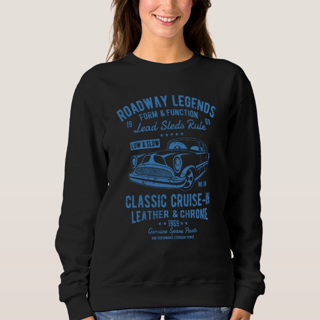 Automotive Nostalgia Classic Car Cruise in Distres Sweatshirt (Vorderseite)