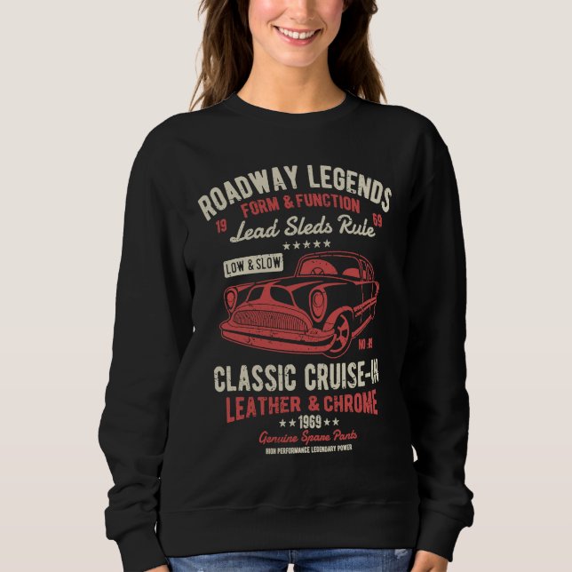 Automotive Nostalgia Classic Car Cruise in Distres Sweatshirt (Vorderseite)