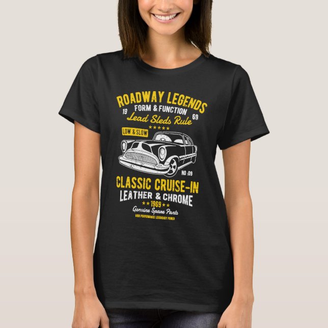 Automotive Nostalgia Classic Car Cruise in Distres T-Shirt (Vorderseite)