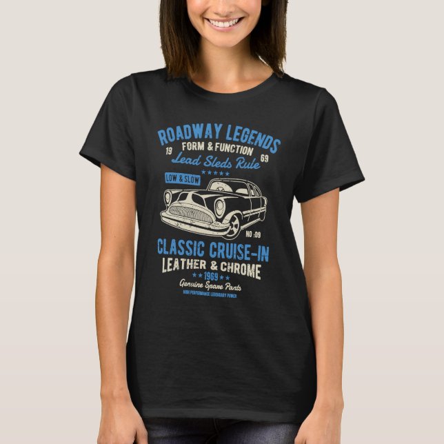 Automotive Nostalgia Classic Car Cruise in Distres T-Shirt (Vorderseite)