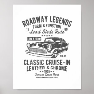 Automotive Nostalgie Clic Car Cruise-in abgenutzt Poster