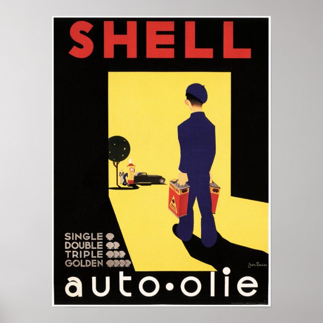 AUTOMOTIVE ÖLLUBRIKANTE Vintage Werbung Poster (Vorne)