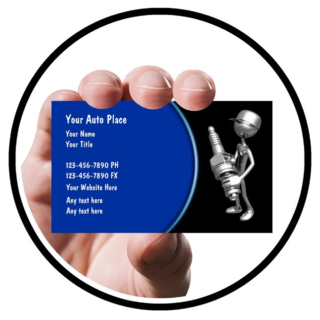 Automotive Retro Sparkplug Design Visitenkarte (Von Creator hochgeladen)