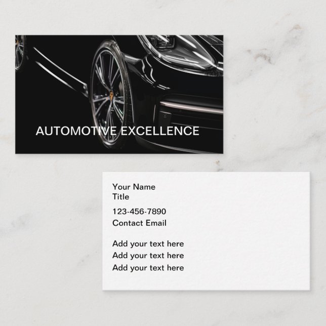 Automotive Sleek Modern Business Cards Visitenkarte (Vorne/Hinten)