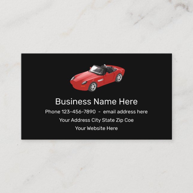 Automotive Sports Car Business Cards Visitenkarte (Vorderseite)