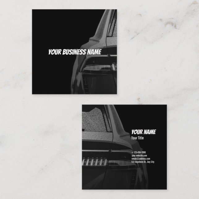 Automotive Visitenkarte - Fettdunkles Design (Vorne/Hinten)