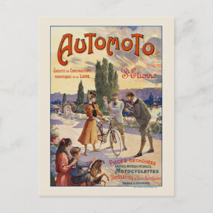 Automoto St. Etienne Vintage Poster 1905 Postkarte
