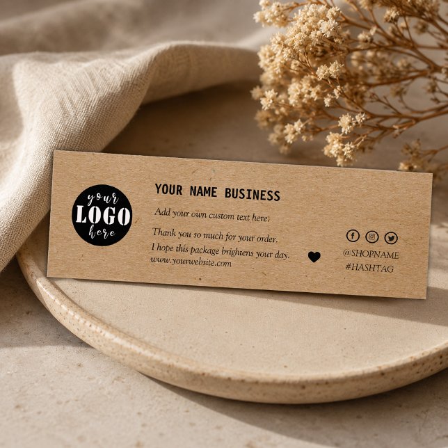 Autopapier benutzerdefiniertes Logo danke Visitenk (#kraftpaperbusinesscard #craftpeper #addlogo #supportedcard #socialmedia #simplecard #smallbusiness)