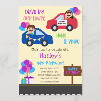 Autoparade - Einladung zur Geburtstagsparty