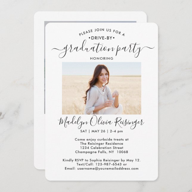 Autoparade mit 2 Fotos für die Fortbildung Einladung (Vorne/Hinten)