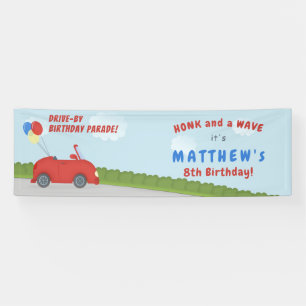 Autoparade Social Distancing Geburtstag Banner