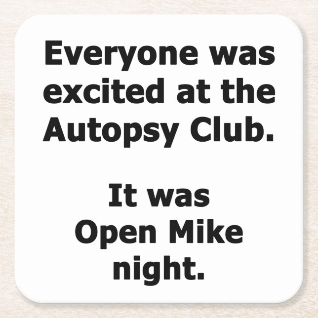 Autopsy-Club Rechteckiger Pappuntersetzer (Vorderseite)