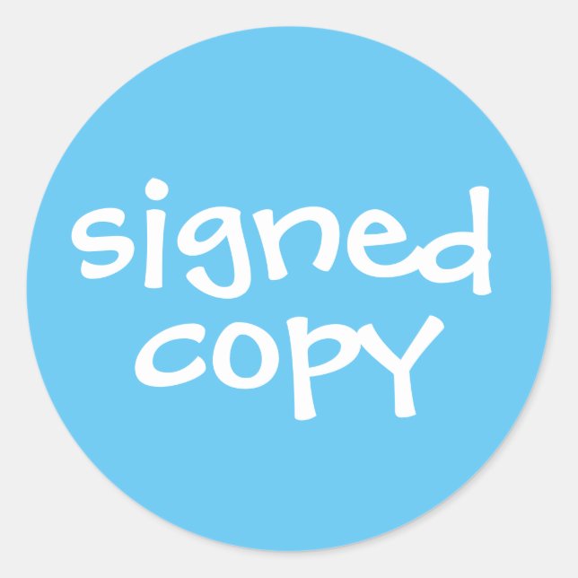 Autor Buch Unterzeichnete Kopie blau Runder Aufkleber (Vorderseite)