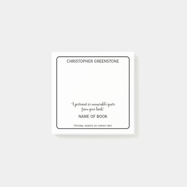 Autor buchen post-it klebezettel (Vorderseite)