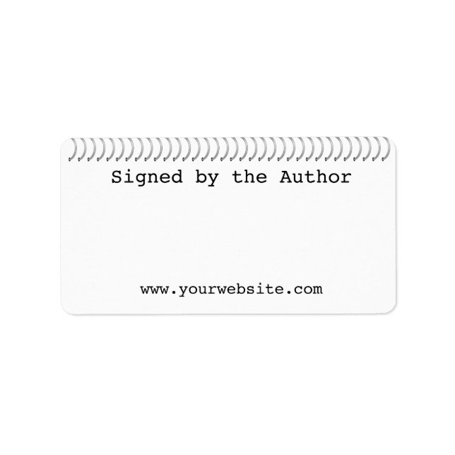 Autor Buchzeichen von der Autor Spiral unterzeichn Adressaufkleber (Vorne)