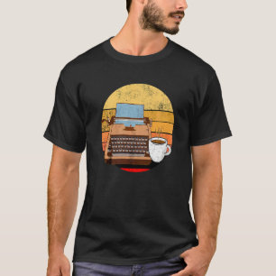 Autor Coffee Schreibmaschine Retro Vintag Journ T-Shirt