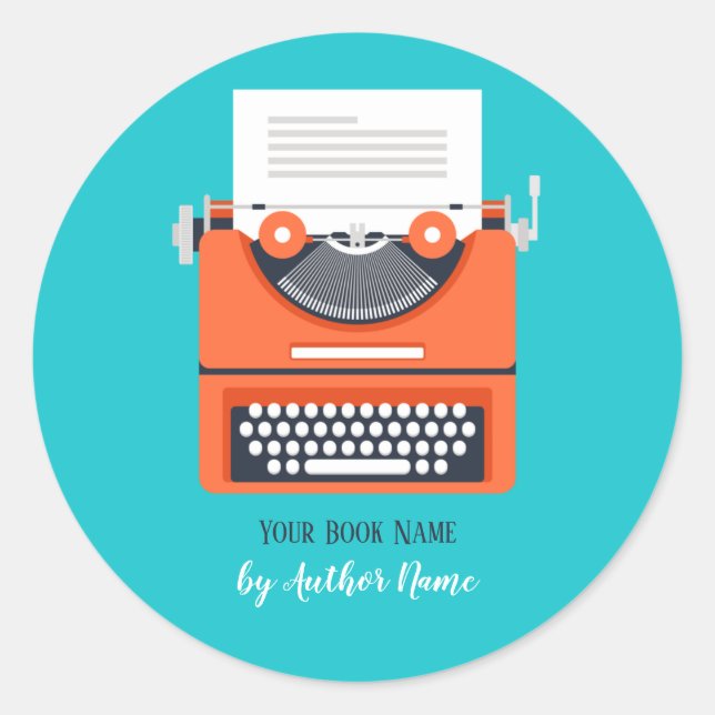 Autor der Schrift buchen Runder Aufkleber (Vorderseite)