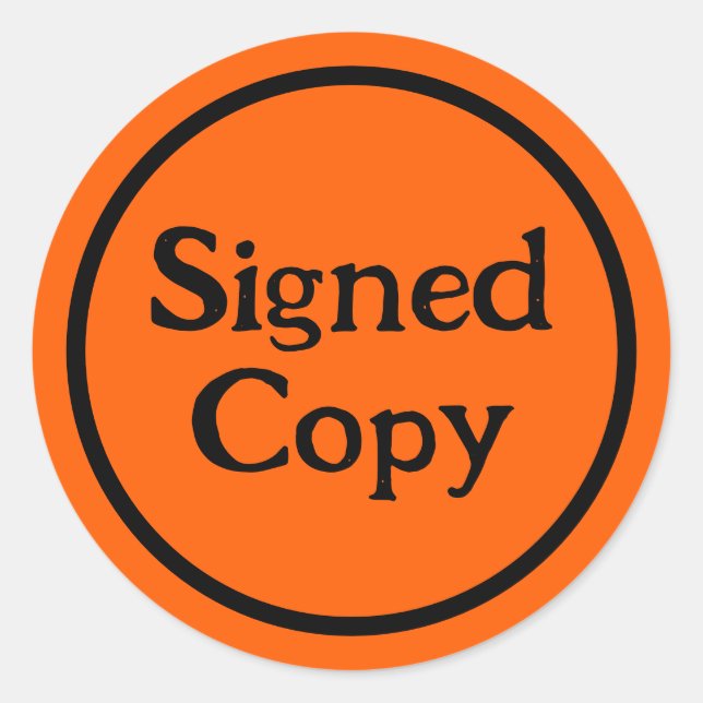 Autor der signierten Kopie Autor autograph Werbung Runder Aufkleber (Vorderseite)