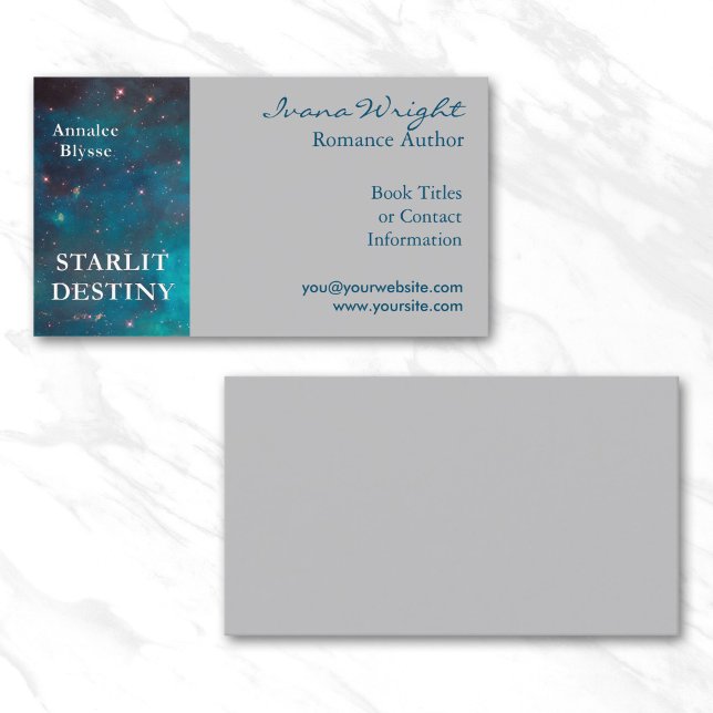 Autor des grauen Buches Visitenkarte (Gray Book Cover Author Business Card)