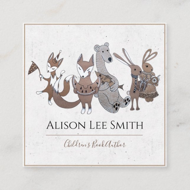 Autor des Kinderbuchs Quadratische Visitenkarte (Vorderseite)