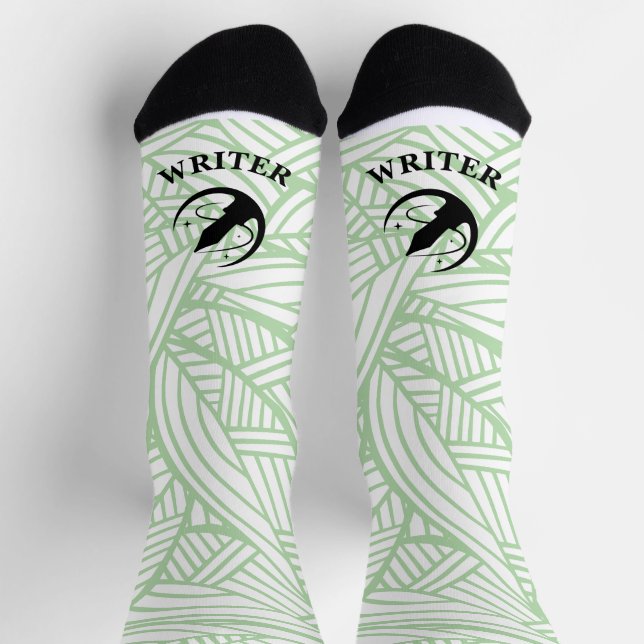 Autor grüne Blätter Socken (Oben)