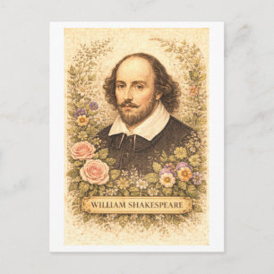 Autor im Vintage-Stil William Shakespeare Postkarte