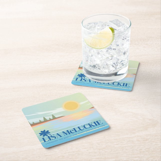 Autor Lisa McLuckie Drink Coasters Rechteckiger Pappuntersetzer (Vor Ort)