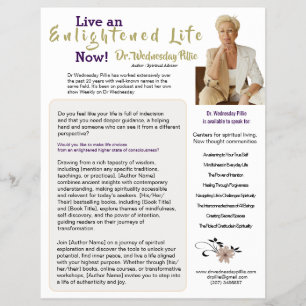 Autor One Sheet Book Marketing White Gold Flyer