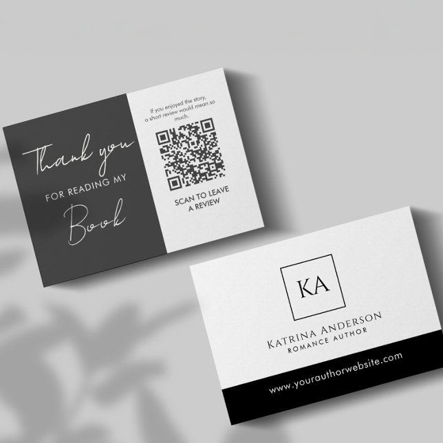 Autor QR-Code Buchrezension Anfrage Minimal Begleitkarte (Von Creator hochgeladen)