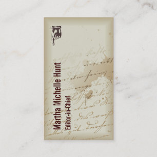 Autor Schriftsteller Vintage-Stil Rustikal Visitenkarte