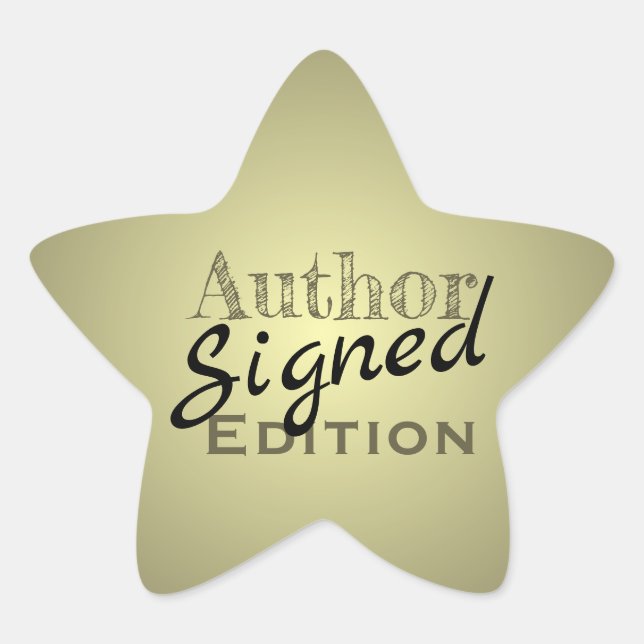 Autor Signed Edition Star Gold und Black Stern-Aufkleber (Vorderseite)