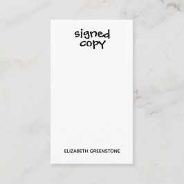 Autor Unterzeichnetes Lesezeichen Begleitkarte