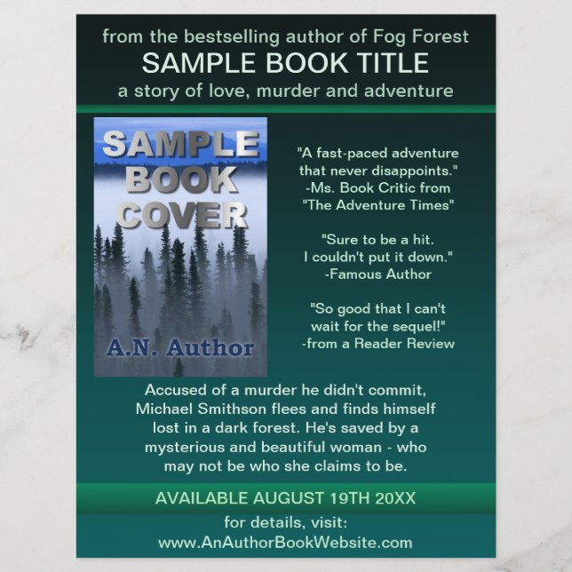 Autor Werbeaktion Buch Cover Green Black Flyer (Vorne)