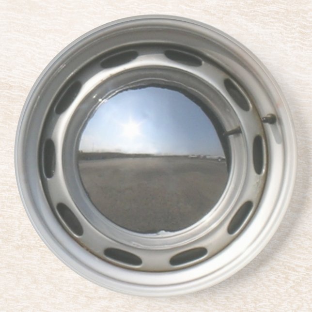 Autorad mit 356 Klassikern (Kante) mit Chrom Sandstein Untersetzer (Vorne)